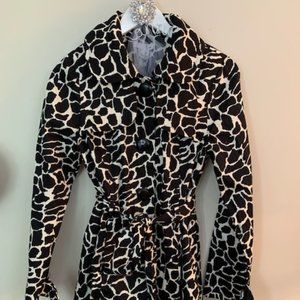 NWT:Anthropologie Luii Black & White Belted Trench